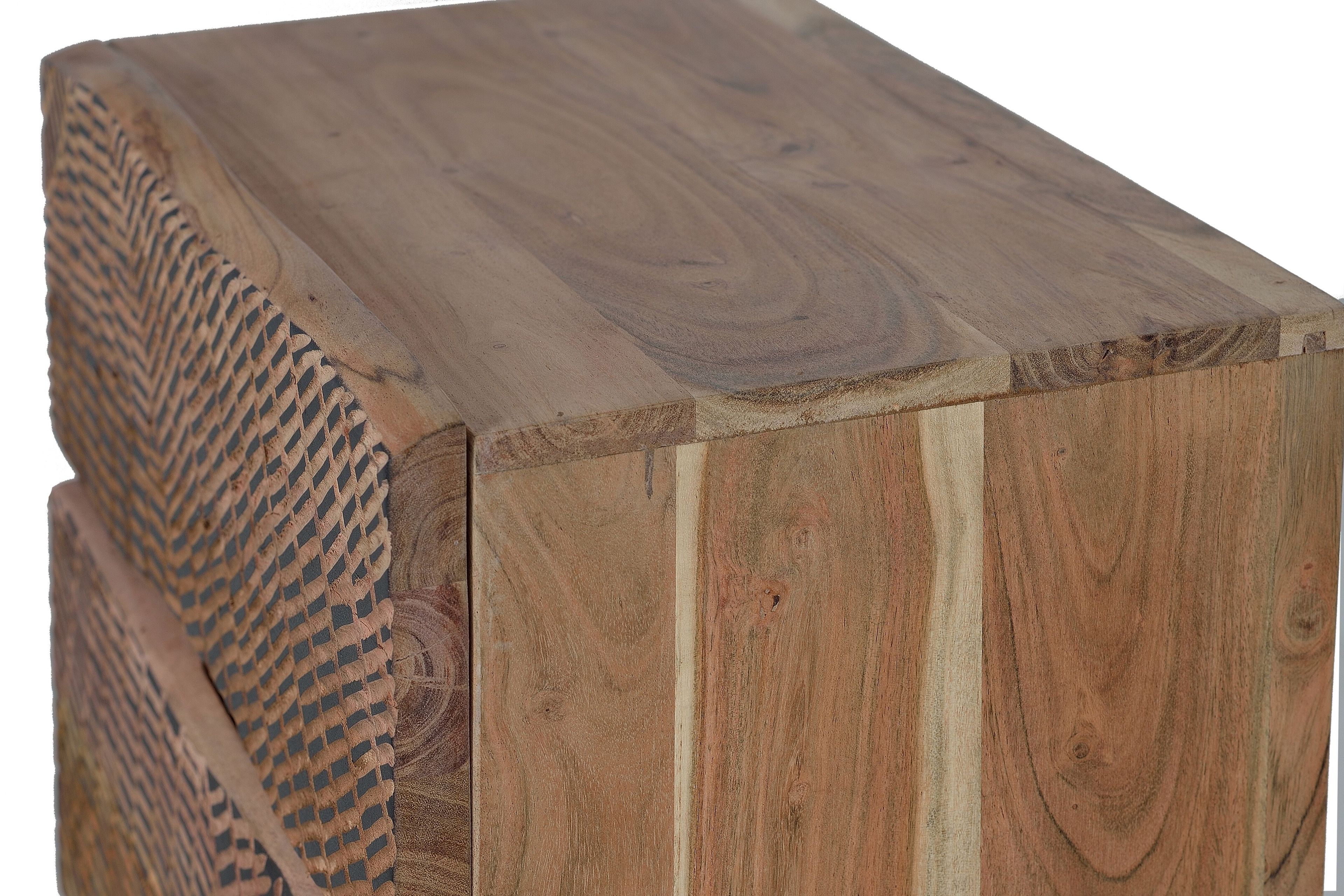 Прямоугольная прикроватная тумбочка из акации с ящиками Giner y Colomer Yakarta ARCH-00030466 - Вид №3