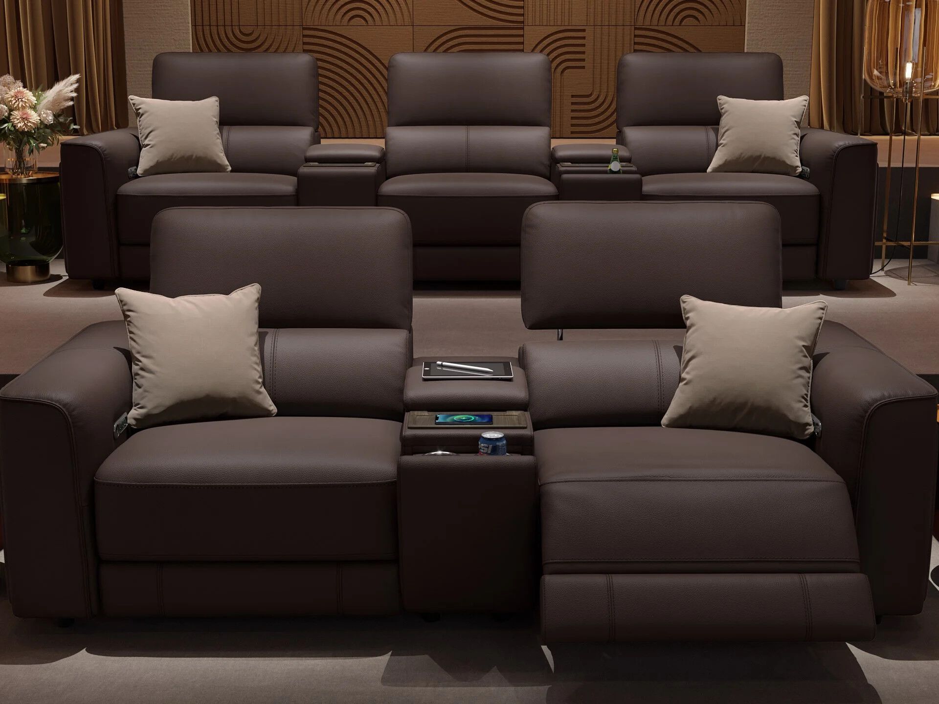 3-местный кожаный диван Sofanella Arona ARCH-00107056 - Вид №1