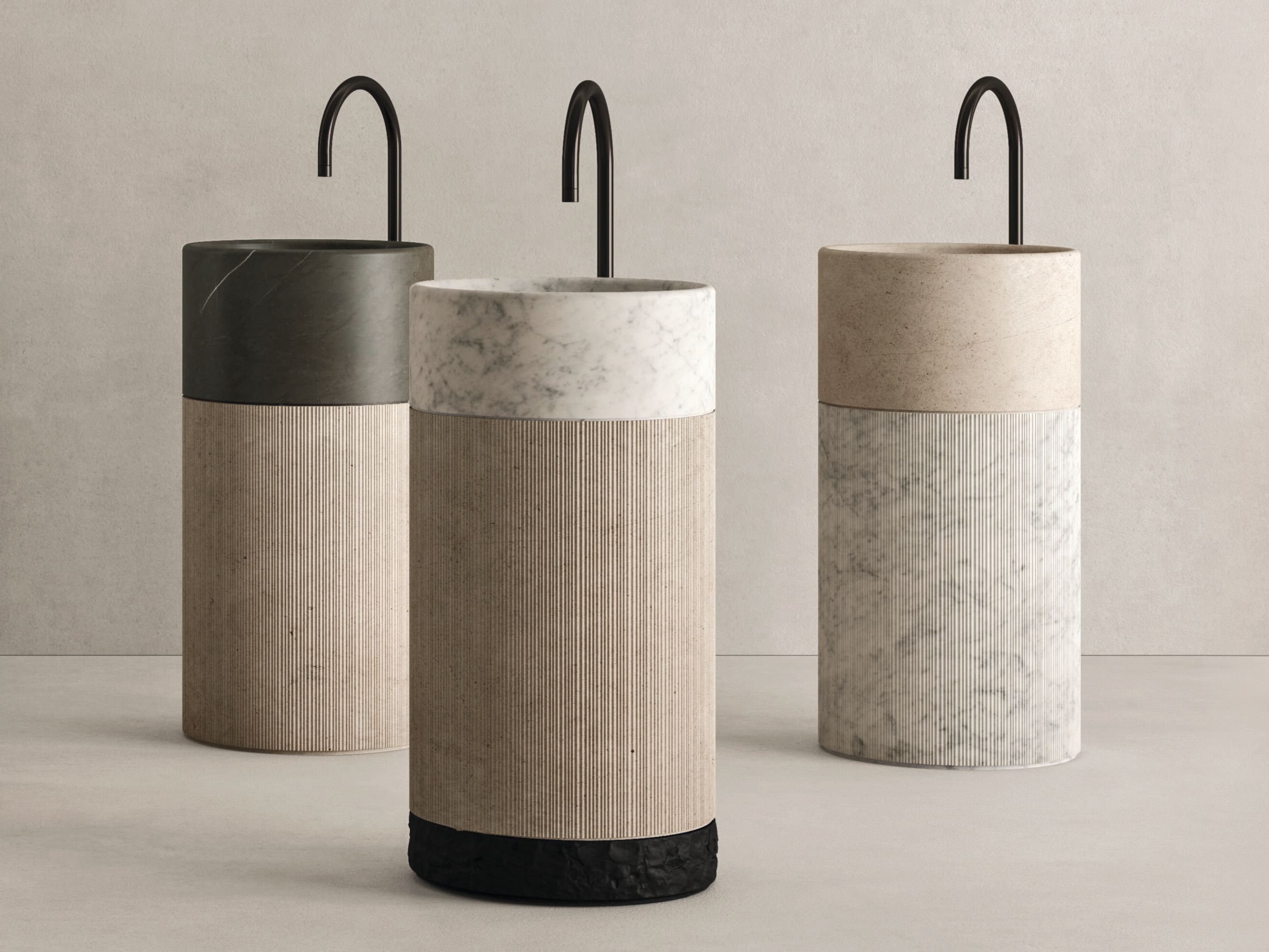 Каррарский мрамор отдельно стоящий круглый умывальник Noorth Рим ARCH-00113985