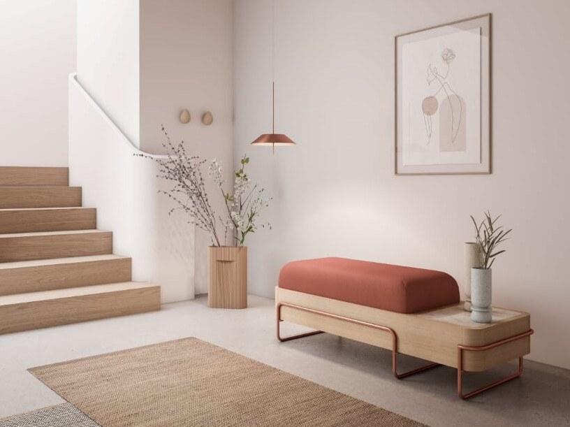 Momocca Модульная скамья со спинкой, обитая тканью Olga sun-id-1453689 - Вид №1