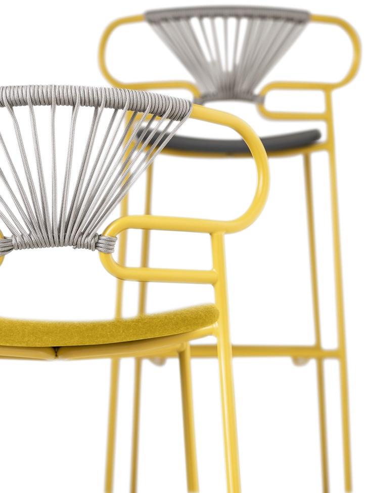 TrabA' Табурет из металла и полиуретана со спинкой Genoa 0049met-cross-pu - Вид №2