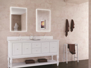 Прямоугольное зеркало со встроенным настенным освещением