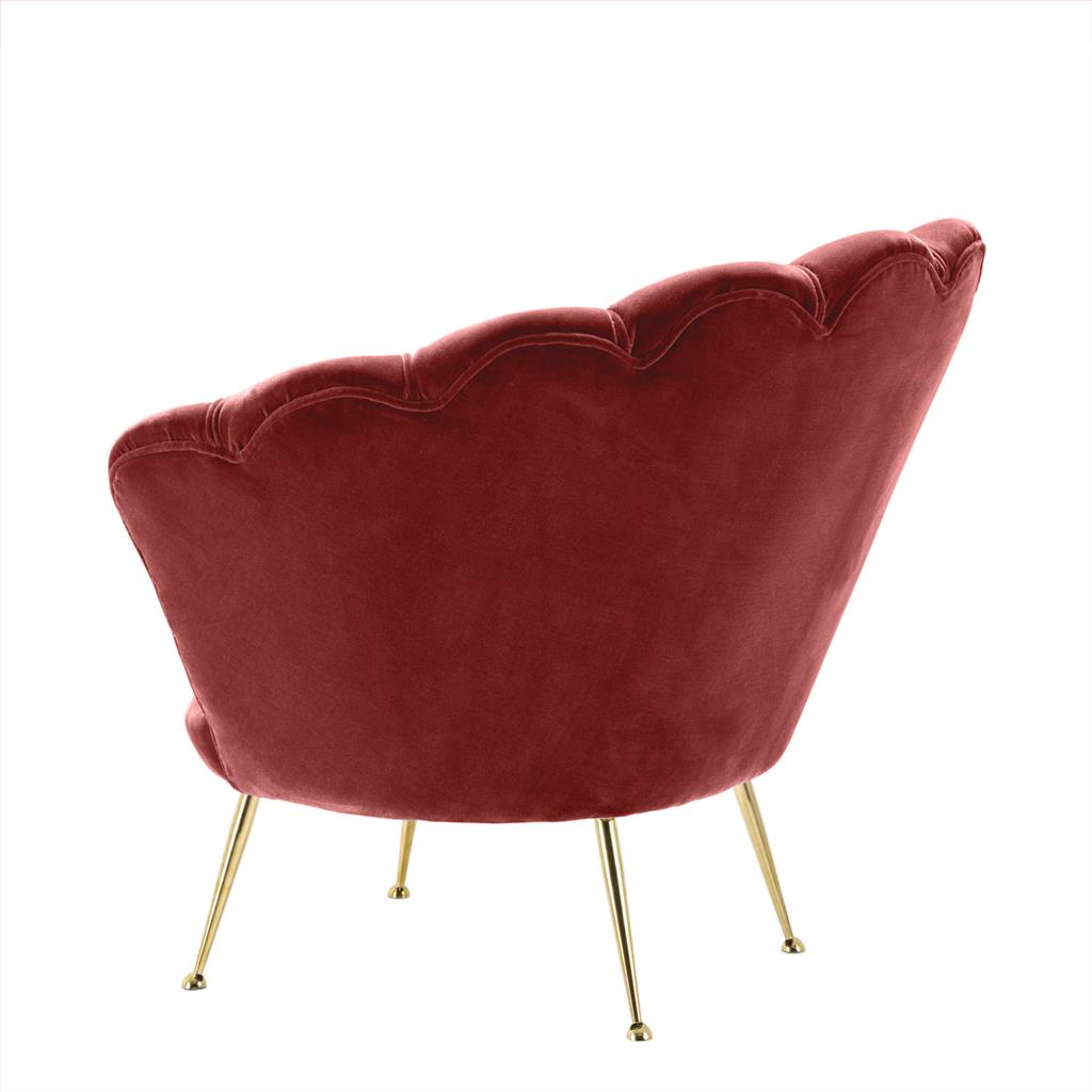 Кресло круглое бордовое с фигурной спинкой Trapezium от Eichholtz EICHHOLTZ ДИЗАЙНЕРСКИЕ 247937 Бордовый  - Вид №1