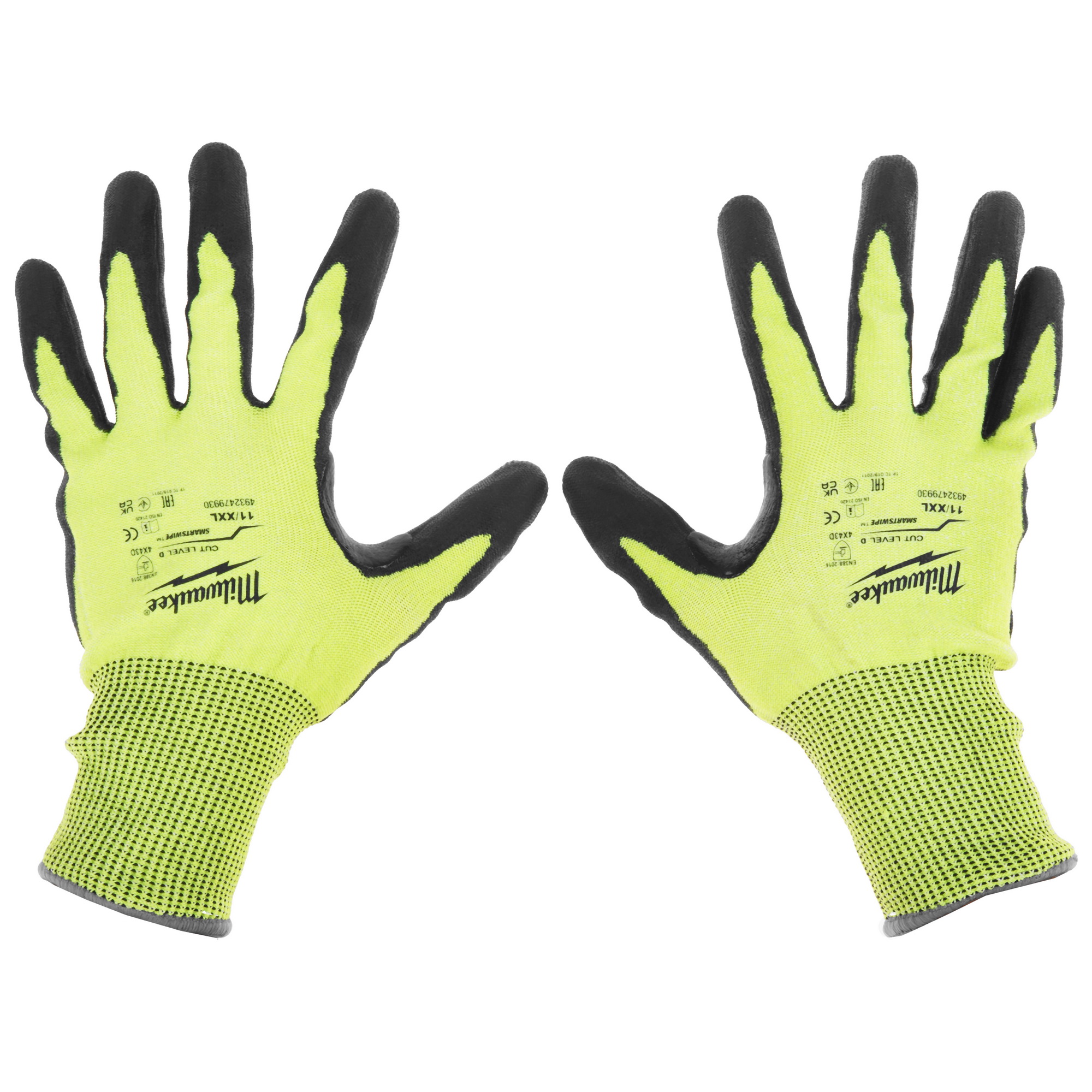 Перчатки трикотажные Milwaukee Hi-Vis Cut level 4/D 11/XXL 5478069 STDN-0085303