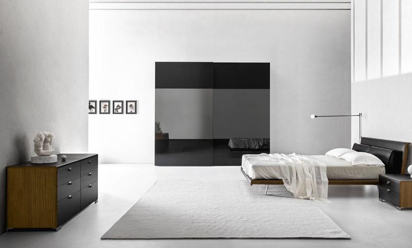 ZANETTE Прямоугольная прикроватная тумбочка из орехового лака с ящиками sun-id-1361774 - Вид №1