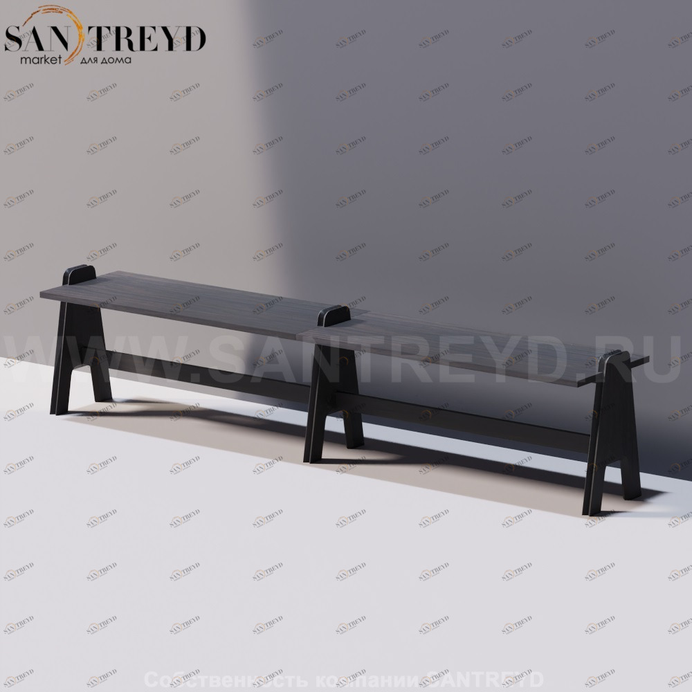 Agape CAVALLETTO Двойная скамья под темный дуб ACVL0392RW