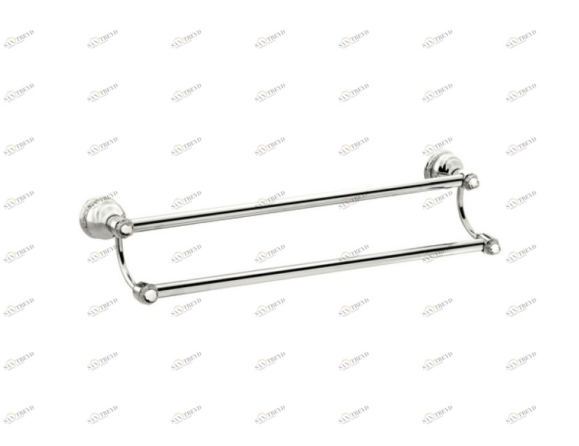 041079.S00.01 Вешалка для полотенец двойной 600мм с кристаллами сваровски Золото 24К Mestre Austral