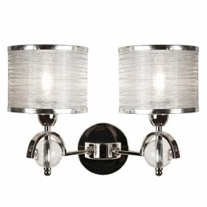 Бра с абажуром на 2 лампы никель Chelsea W2400-2 ILAMP CHELSEA 00-3949172 Никель