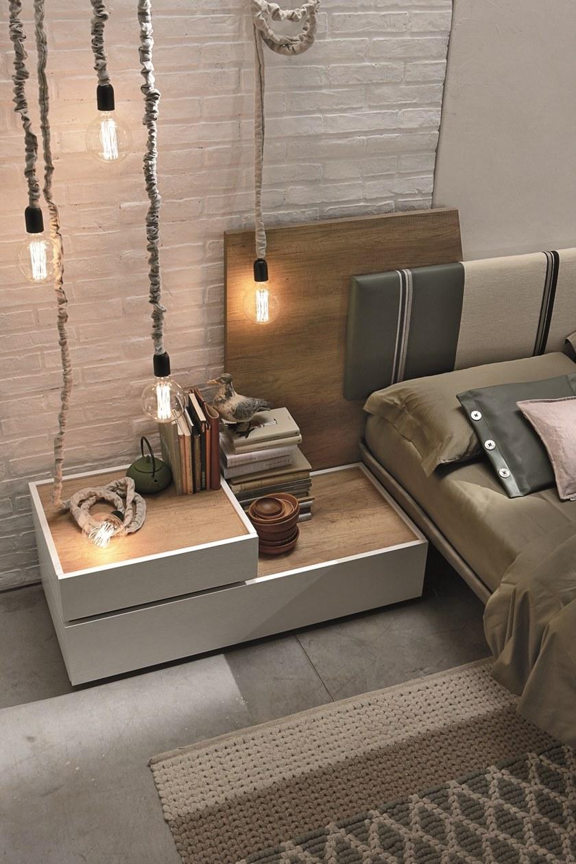 Gruppo Tomasella Прикроватная тумбочка из лакированной древесины с ящиками Replay sun-id-1430001 - Вид №2