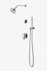 DBSP08 Душевая система с балансировкой давления в децибелах с 5-дюймовой розеткой для душа, ручным душем и ручкой с переключателем Waterworks