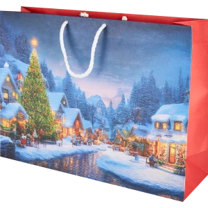 Пакет подарочный «Новогодняя елка» 40x30 см цвет разноцветный