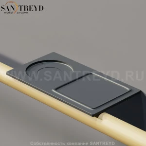 Agape DOT LINE Полка с мыльницей с отверстием под стакан черная CEM0471.N
