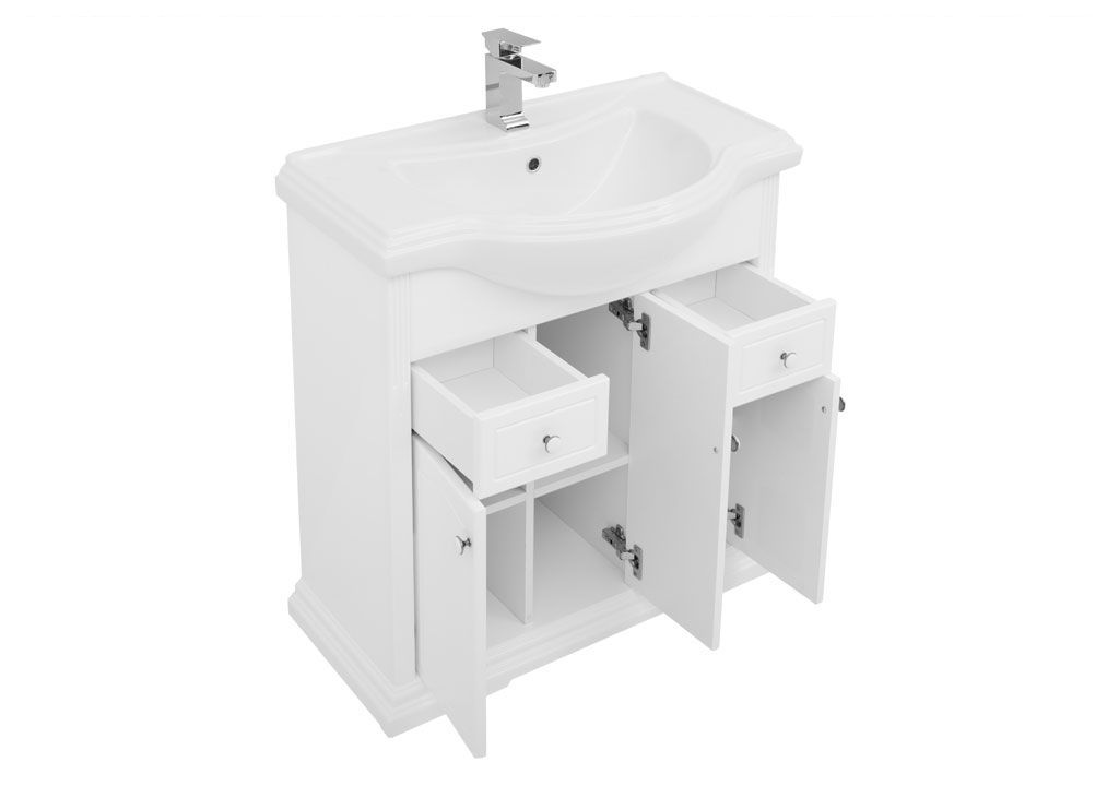 Тумба с раковиной Aquanet Лагуна Классик 80 белый 0020088300185344 - Вид №3