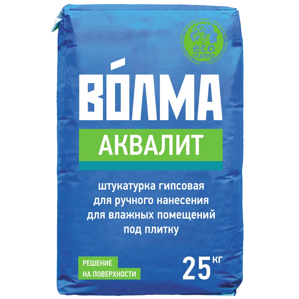 ВОЛМА Аквалит - влагостойкая гипсовая штукатурка для помещений с повышенной влажностью 82116434 STLM-1017169