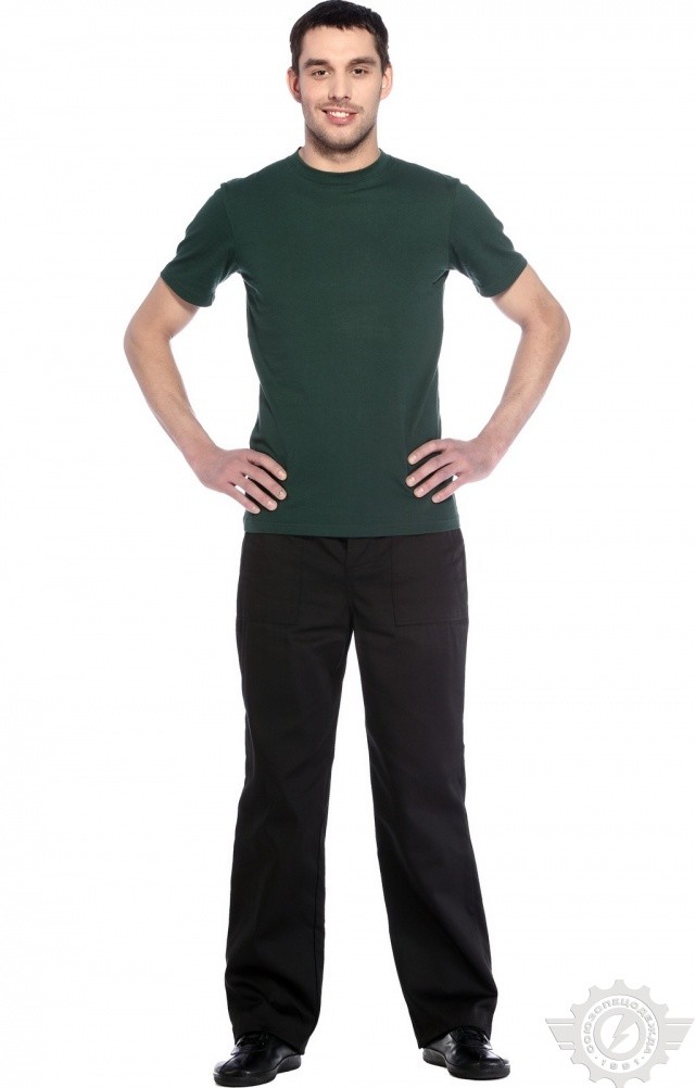 61064 Футболка "Престиж" темно-зеленая  Одежда для официантов  размер XL (52) Спецодежда  - Вид №8