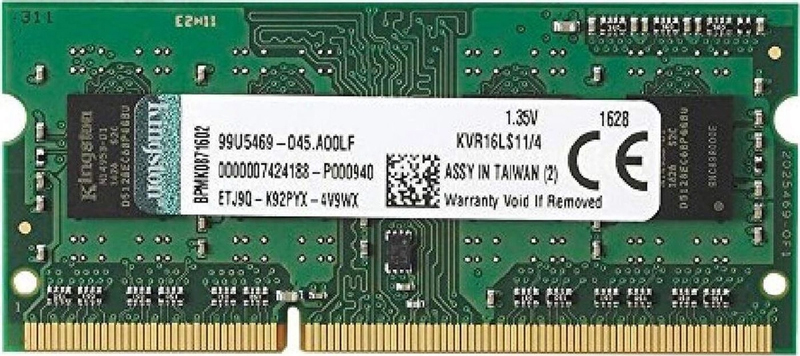 KVR16LS11/4WP 4gb 1600mhz ddr3l non-ecc cl11 sodimm 1.35v (select regions only) Kingston Santreyd 