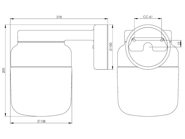 Настенный светильник из прозрачного стекла и фарфора Ifö Electric Ohm ARCH-00117258 - Вид №7