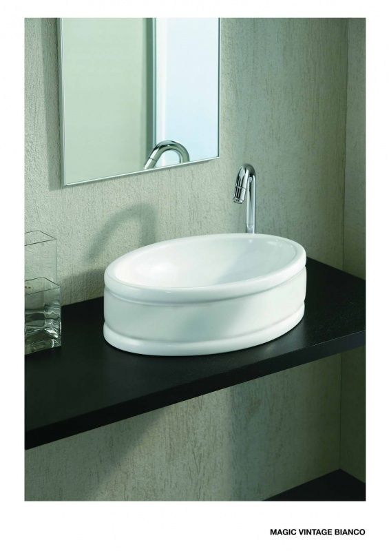 A172 Накладная раковина на столешницу  овальная Neroceramica BASINS