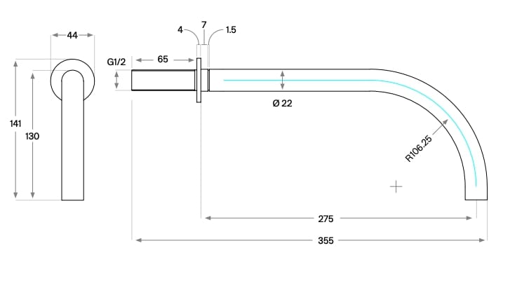 Смеситель для раковины из нержавеющей стали COCOON John Pawson ARCH-00111023 - Вид №5