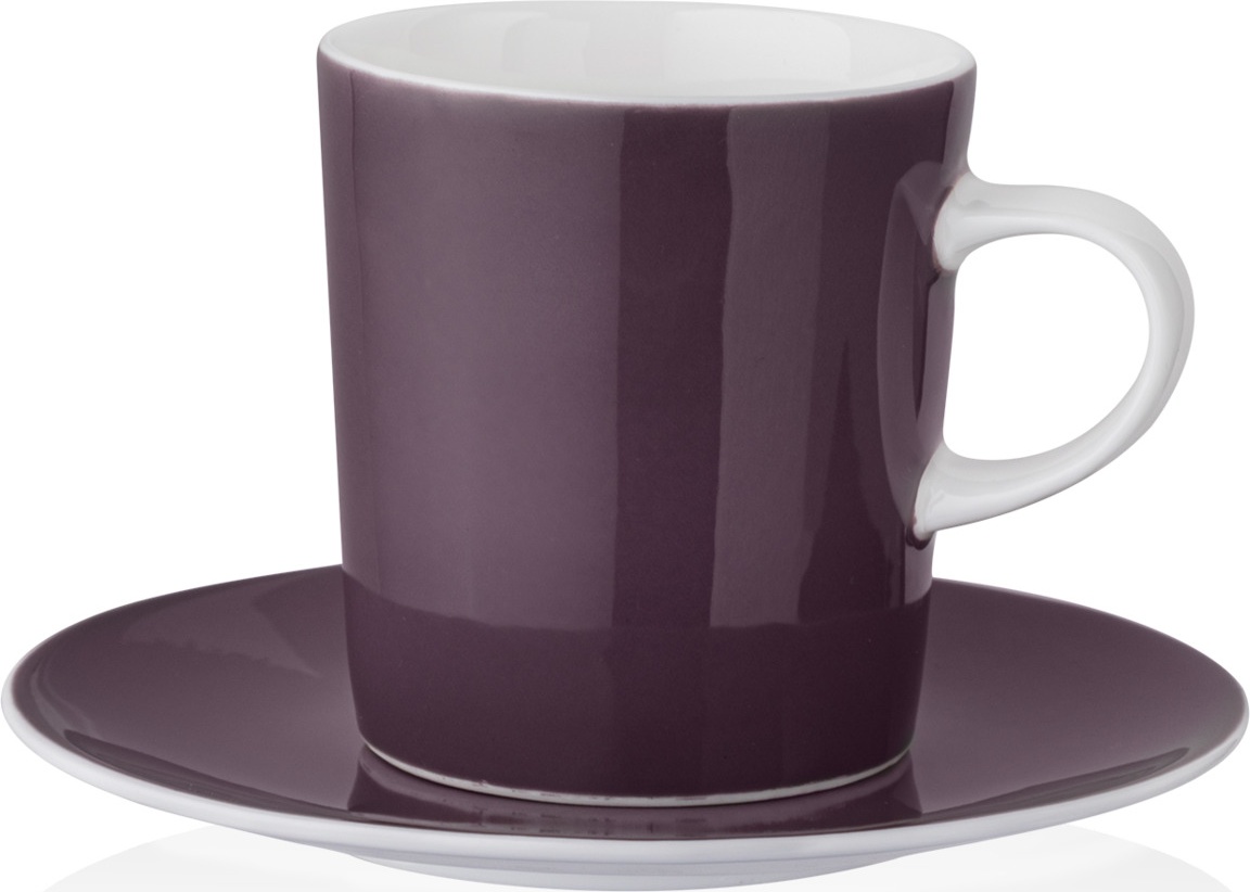 10658033 Mix&Match Чашка кофейная с блюдцем Mix&Match Синергия 100мл, фарфор (черная смородина) Фарфор костяной 