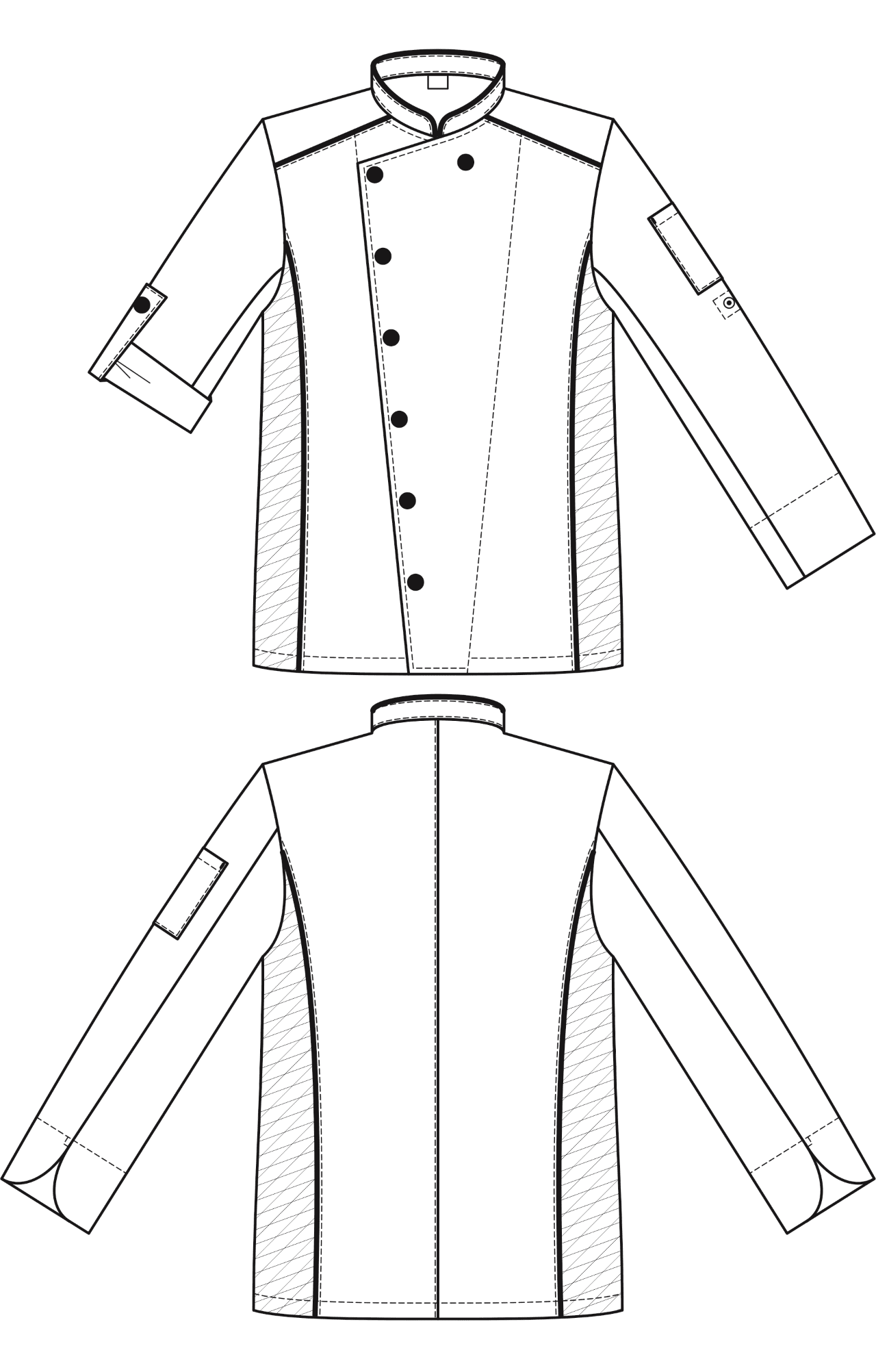 62602 Китель поварской black (черный) RICON  Повар  размер 42 (XXS)  - Вид №2