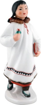 85405 Императорский фарфоровый завод Скульптура "Якутка с цветком" Фарфор твердый 
