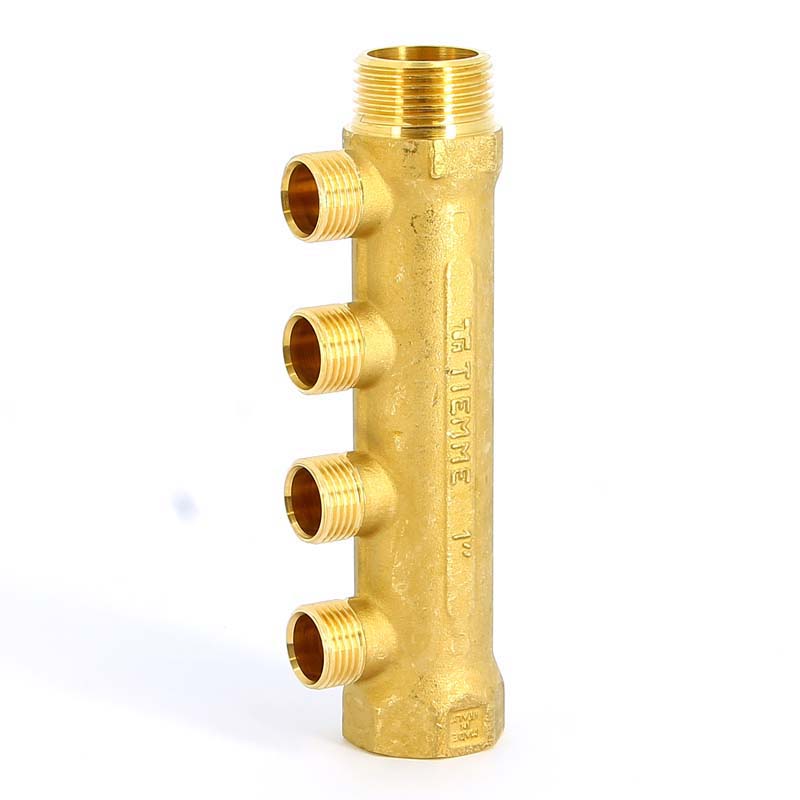 Коллектор НВ 1" TIEMME 4 выхода 1/2"Н 36мм 1910005