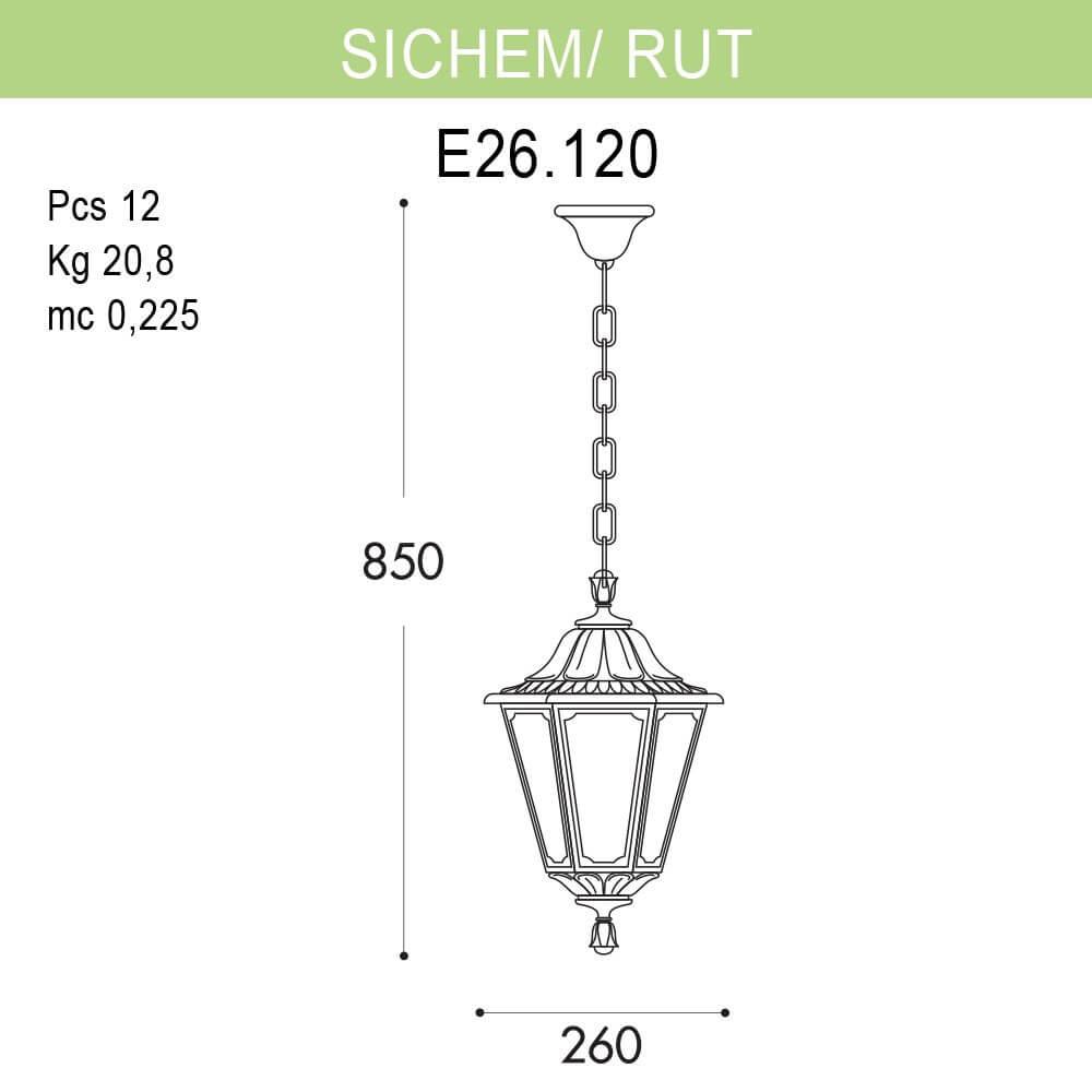Уличный подвесной светильник Fumagalli Sichem/Rut E26.120.000.WXF1R FUMAGALLI SICHEM, RUT 273228 Белый  - Вид №1