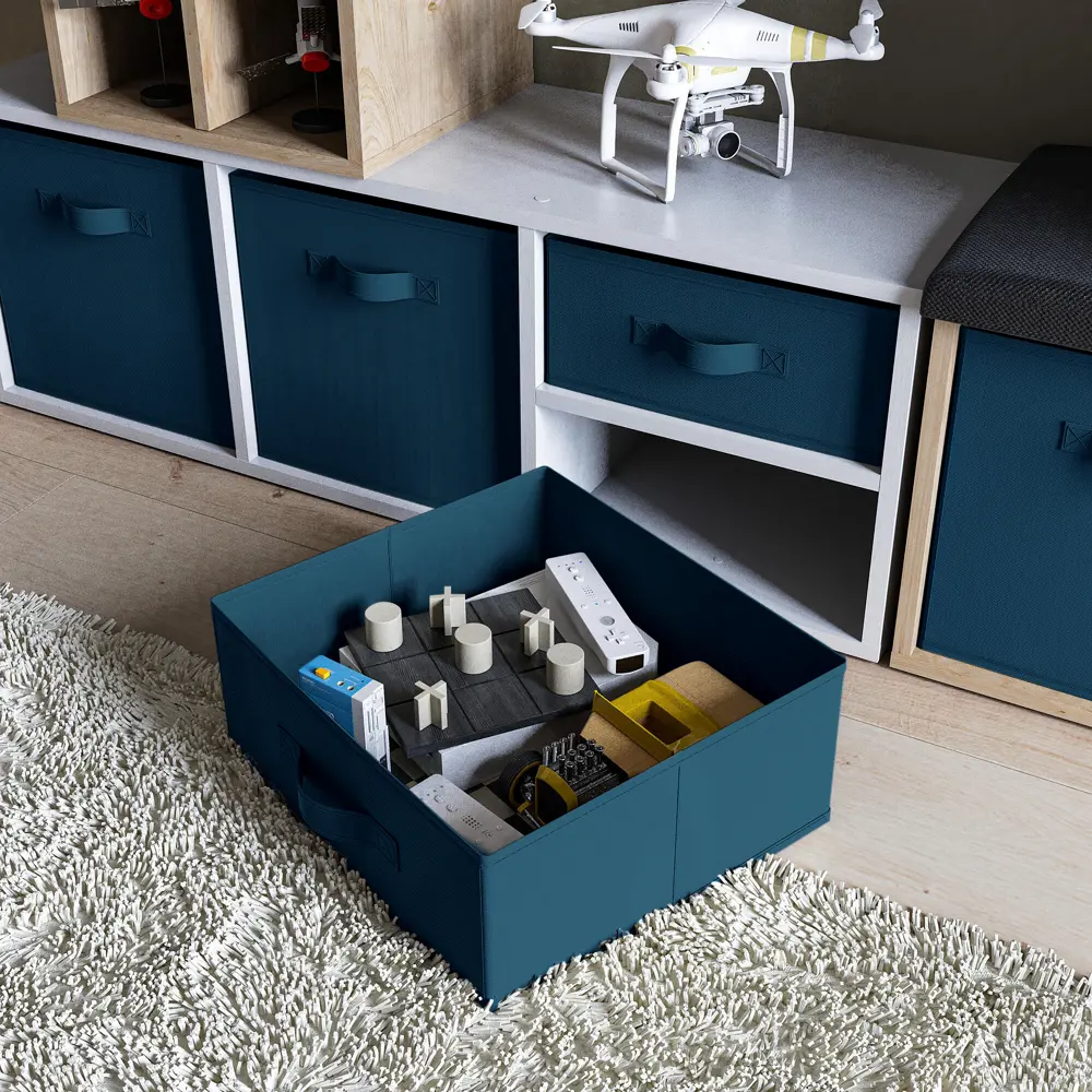 Короб-органайзер 31x31x15 см полипропилен цвет синий 89388005 STLM-2134611 Santreyd Kub