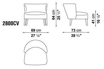 Maxalto Кресло с обивкой из ткани с подлокотниками Febo sun-id-1413258 - Вид №6