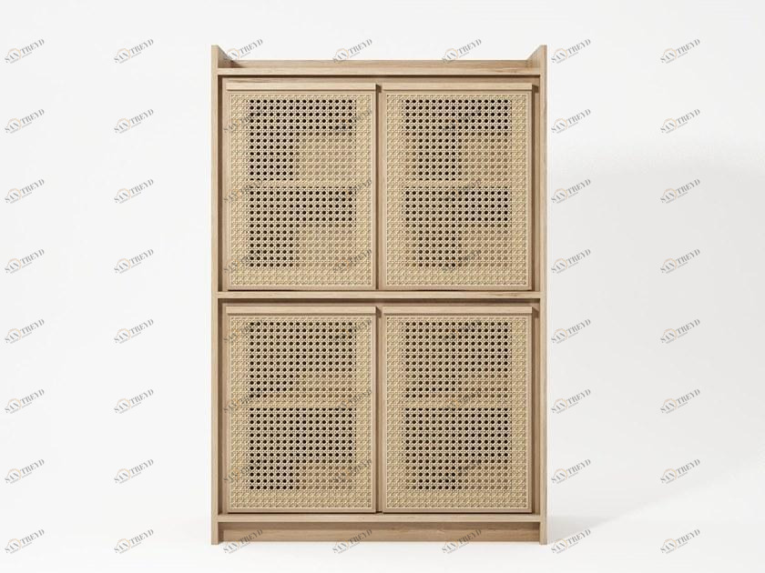 KARPENTER Комод из массива дерева и ротанга Roots sun-id-1422030