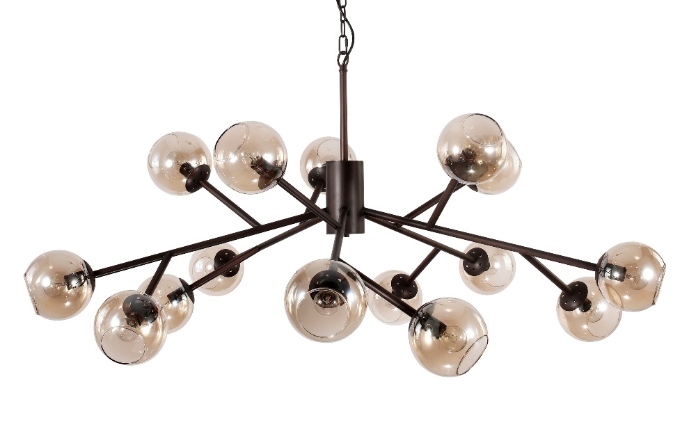 Подвесная люстра Crystal Lux Bueno SP-PL15 янтарная CRYSTAL LUX ДИЗАЙНЕРСКИЕ, BUENO, ШАР 109301 Янтарный  - Вид №1