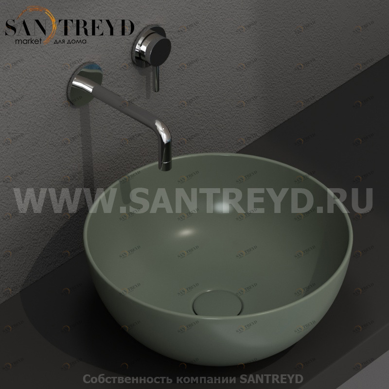 B6T37FE Накладная раковина на столешницу  круглая Ceramica Globo T-EDGE