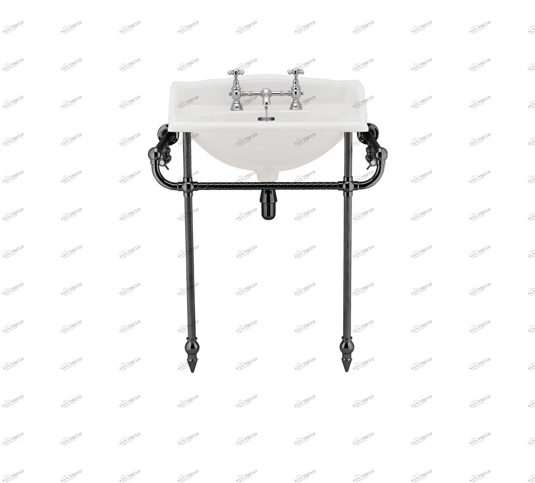 Gentry Home Таз большой белый Victorian Темный никель GH100851