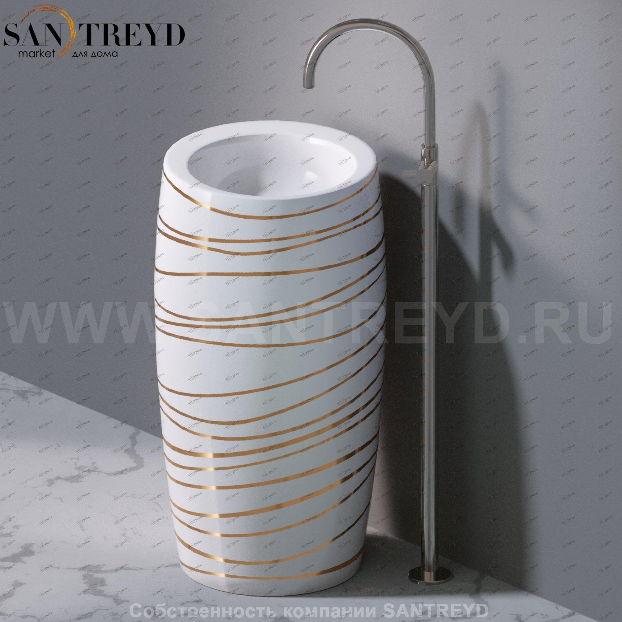 L100T0R0VT.410G Напольная раковина стоящая круглая A. e T. Italia SPOT AeT ITALIA TOTEM