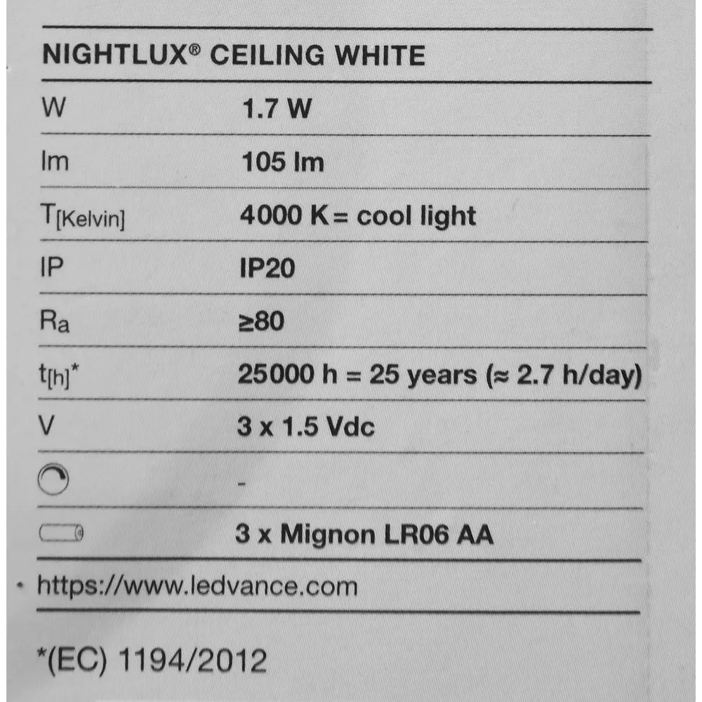 Светильник светодиодный Ledvance Nightlux Ceiling с датчиком света и движения, на батарейках, цвет белый 82282401 STLM-2182097  - Вид №5