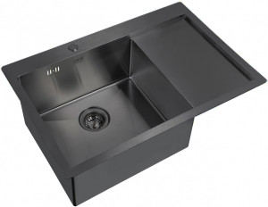 Мойка кухонная ZorG Inox R PVD 7851-L GRAFIT из нержавеющей стали, графит
