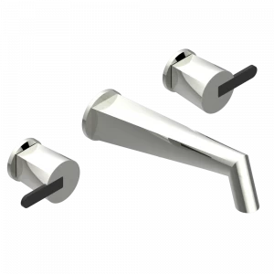 G6D-41SGB Внешняя часть смесителя встраиваемого в стену для ванны на три отверстия с изливом СУПЕР ГОЛИАФ Thg-paris Metamorphose с чёрной керамикой Матовый никель