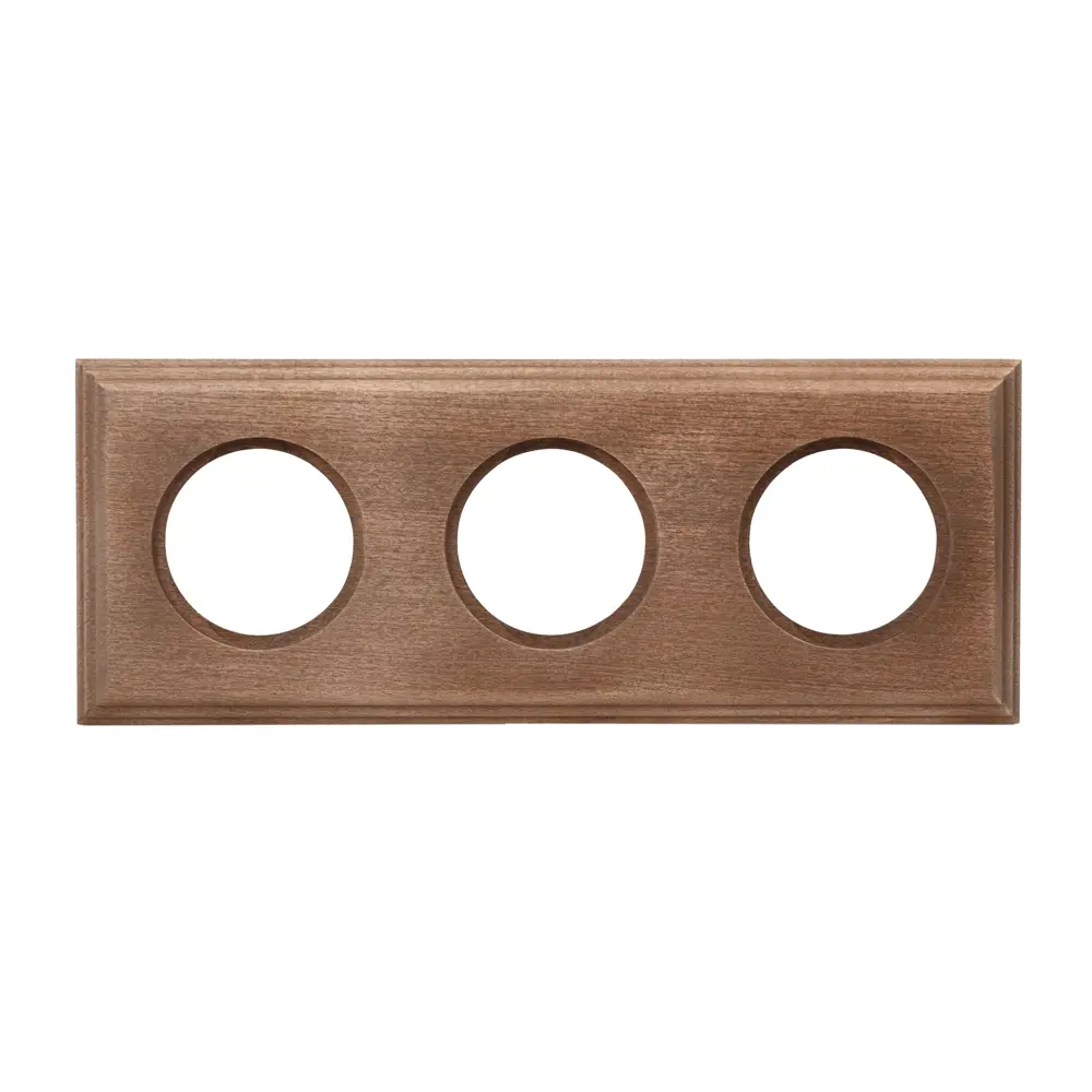 Рамка для розеток и выключателей Electraline BF4 3 поста цвет коричневый BF-17 STLM-2105264