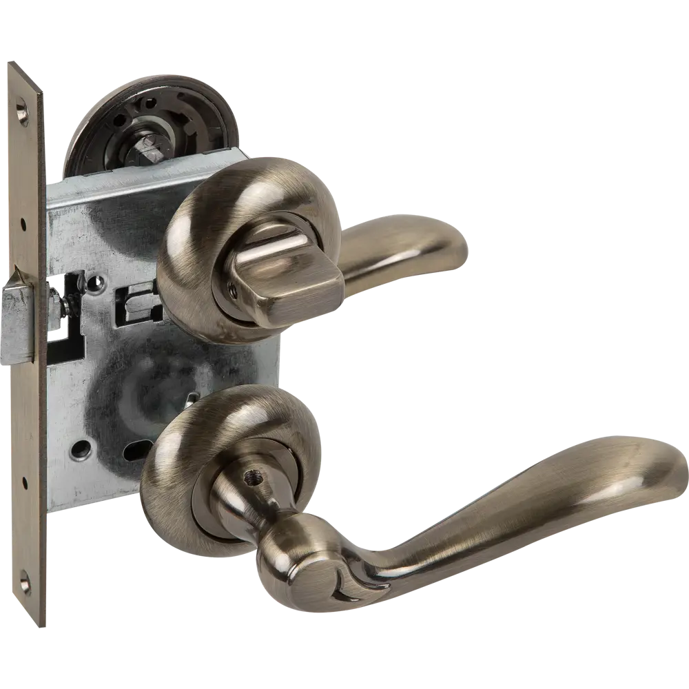 Комплект дверных ручек 17L 170 BK AB, с запиранием, цвет античная бронза ФАБРИКА ЗАМКОВ STLM-2189220 - Вид №4