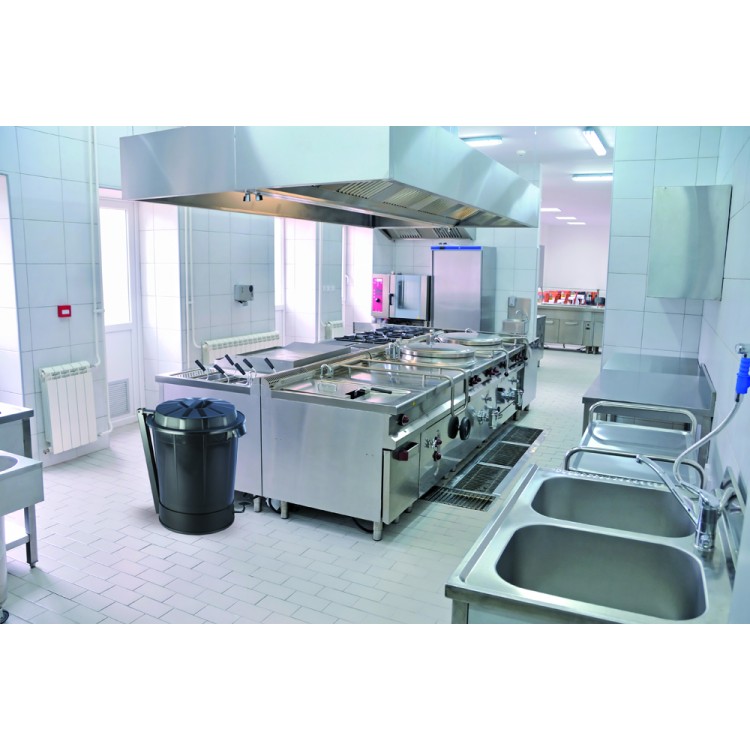 231903 DENOX Бак черный с крышкой с педалью 95 л. Черный  - Вид №2