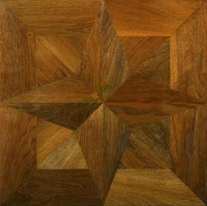 Модульный паркет Светла Инженерный модульный паркет Звезда Dream Castle Модель 74 Термо Лак Дуб Селект (Гладкая) 418х418 мм.