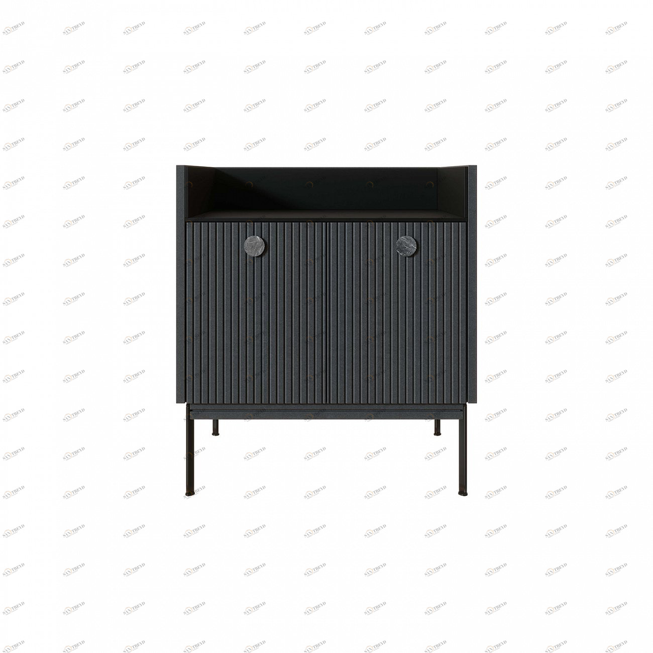 Тумба высокая с полкой 71х64 см серая Look Black BRAGIN DESIGN LIVING 00-3862469 Серый