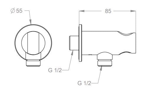 Держатель для ручного душа с водоотводом Fir Italia подъемные стержни ARCH-00097936 - Вид №2