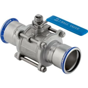 GEBERIT 92104 Шаровой кран Geberit Mapress из нержавеющей стали с рукояткой, с двумя пресс-соединениями