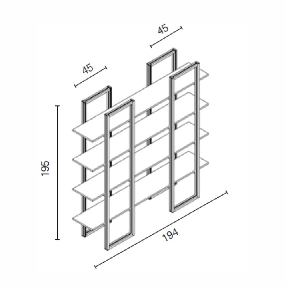 Модульный книжный шкаф из алюминия и дерева STUDIO T Ecodesign ARCH-00061159 - Вид №7