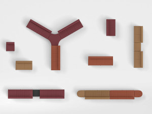 Кожаная скамья без спинки