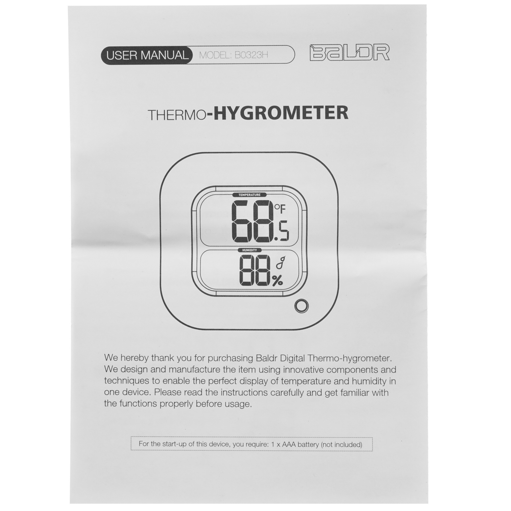 5080210 Термогигрометр BALDR B0323H STDN-0081804 - Вид №5