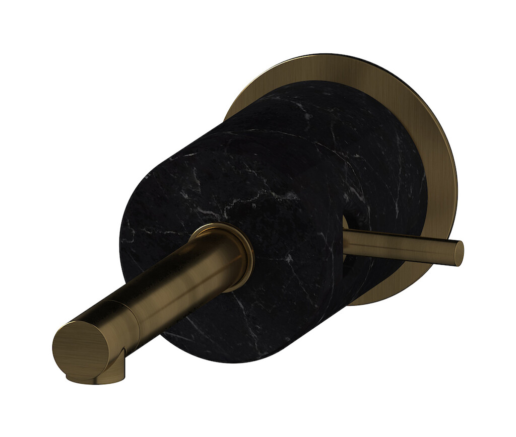 Встроенный в стену смеситель для раковины на 1 отверстие в комплекте с донным клапаном WE ARE IB mm209mb_2 Modern Bronze Marmo