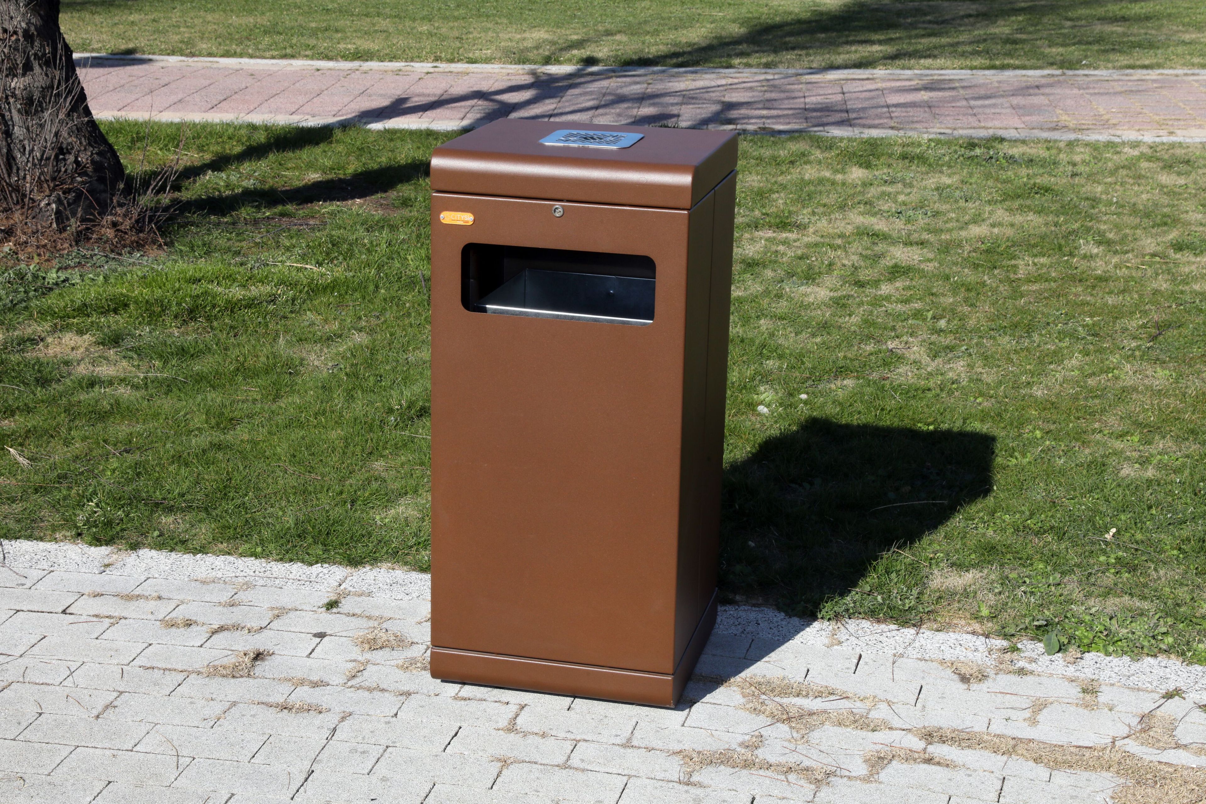 Наружная крышка стальная корзина для мусора с пепельницей CITYSì STRIP ARCH-00127902 - Вид №2